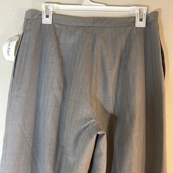 NWT. Calvin Klein 10 Grey Pinstripe Double Layer Dress Pants. - Picture 9 of 11